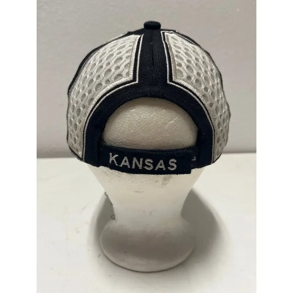 K Kansas City Hunter Adjustable Baseball Cap Hat Rare Mesh Design White&Black